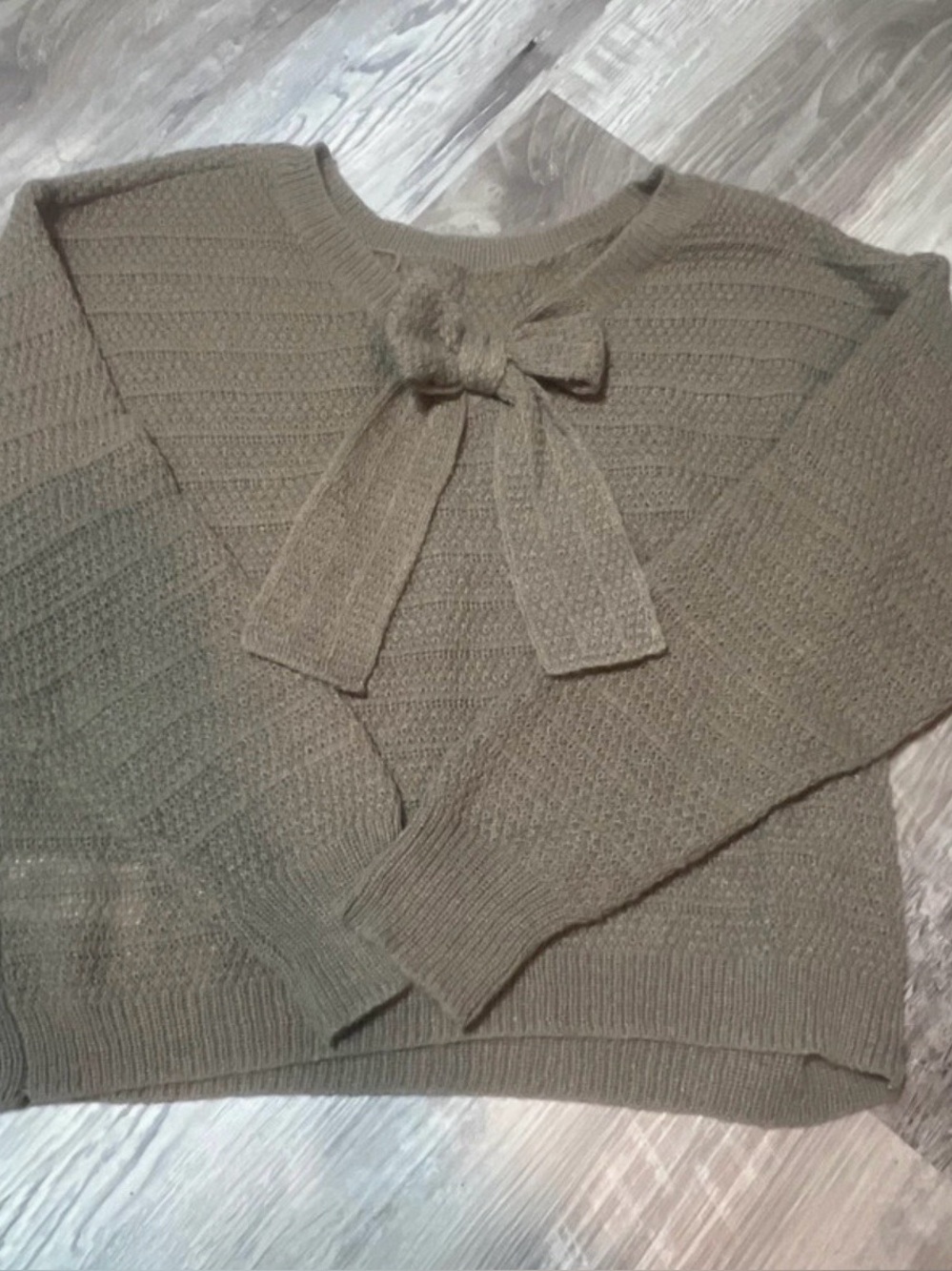 Women's Knit Bow-Detail Sweater in light brown